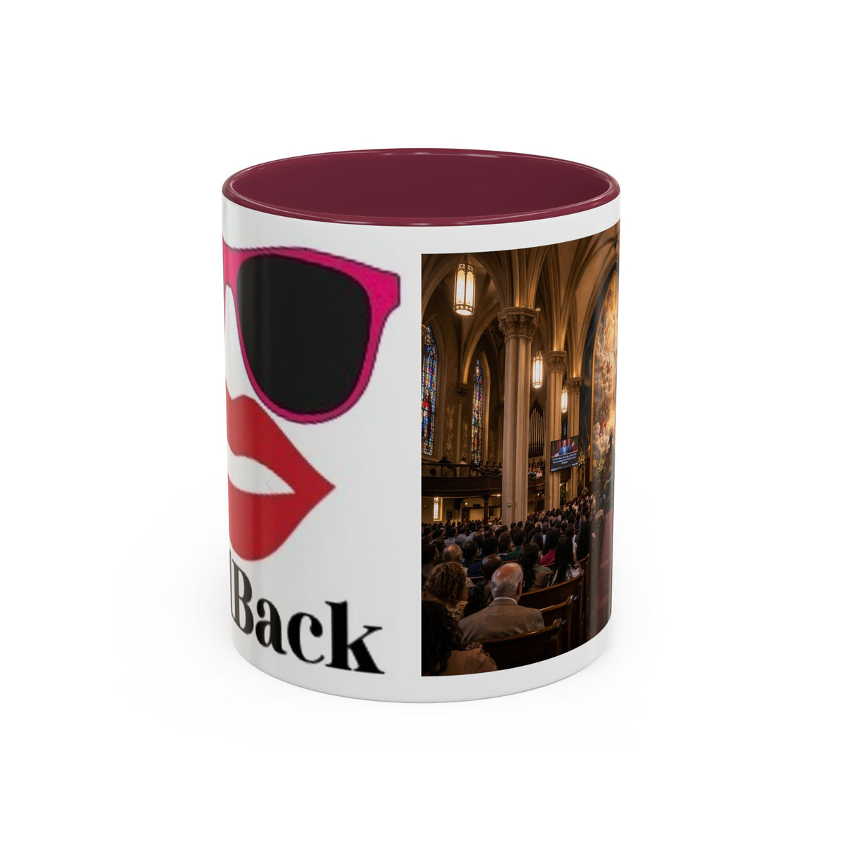 Women's Lip Sunglasses Illustration Mug | Church Interior Photo Mug