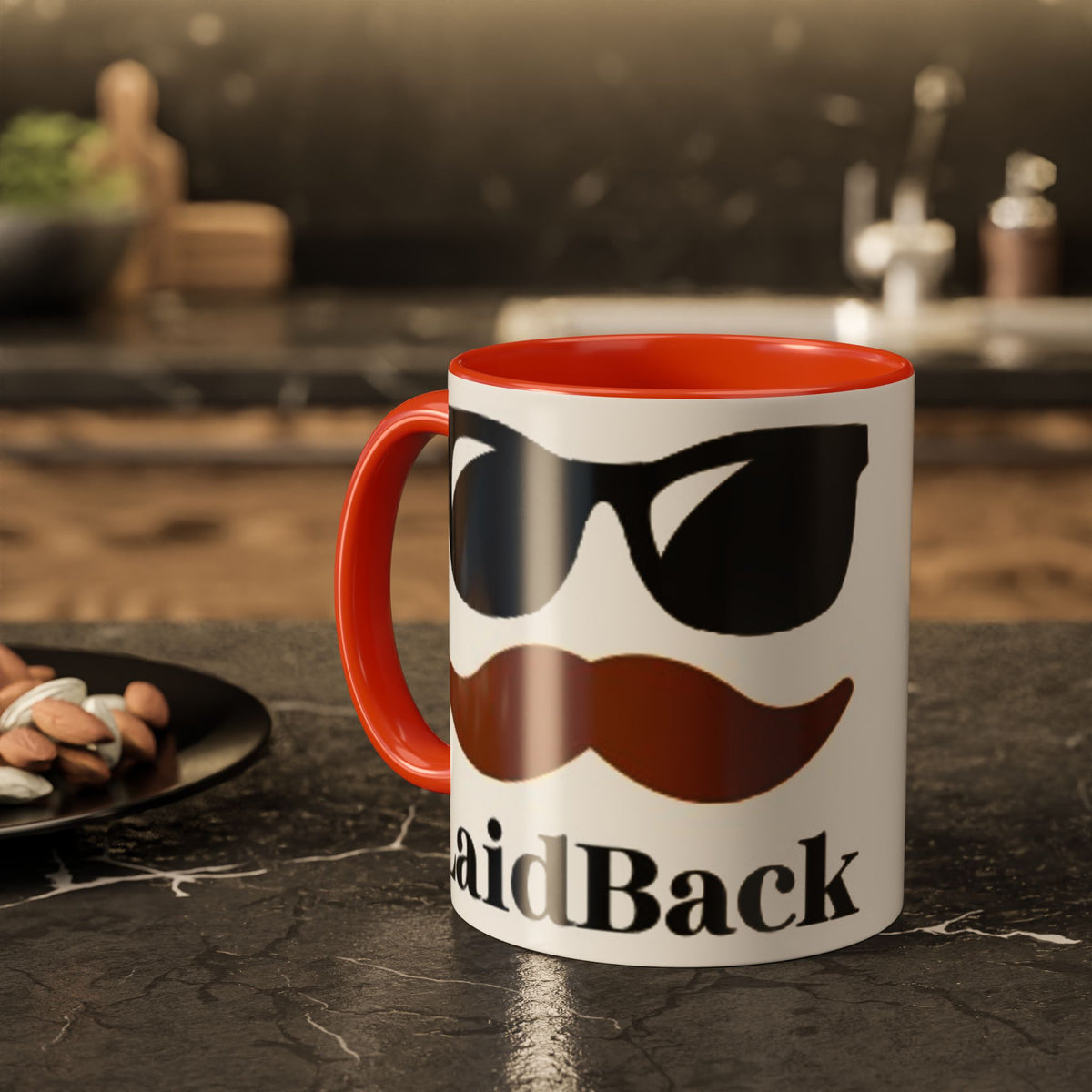 Men's Desert Landscape Cactus Mug | Mustache & Sunglasses Graphic Mug