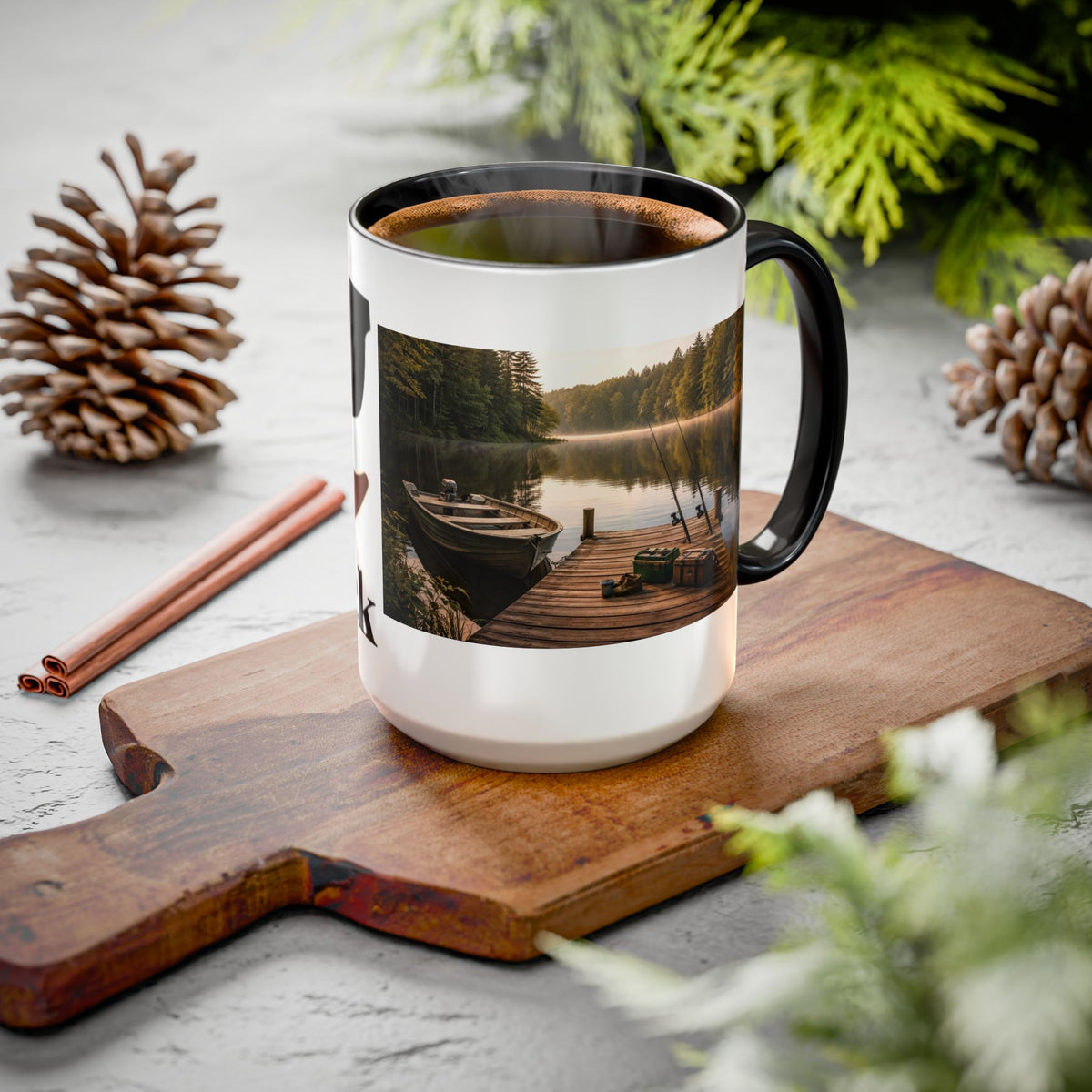 Men's Lake Dock Morning mug | 11oz 15oz ceramic photo mug