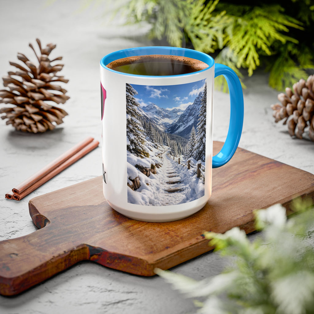 Women's Sunglasses Lips Graphic Mug | Winter Mountain Scene mug