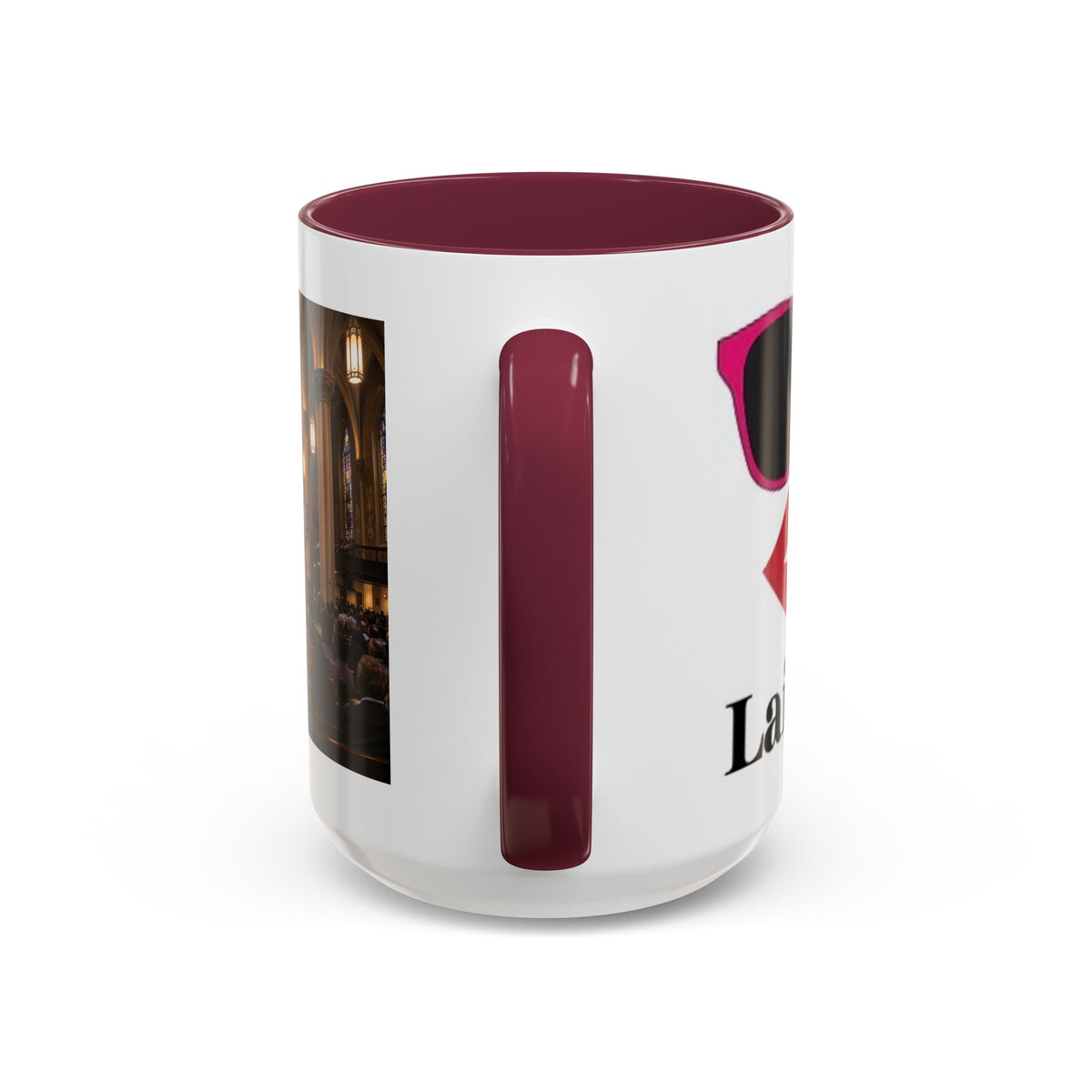 Women's Lip Sunglasses Illustration Mug | Church Interior Photo Mug