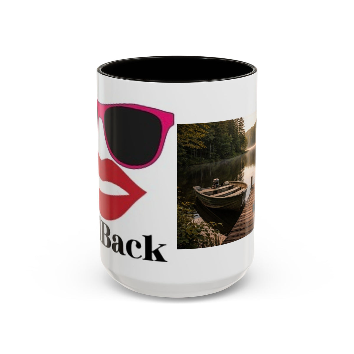 Women's Lake Dock Fishing Scene mug | Photo print mug