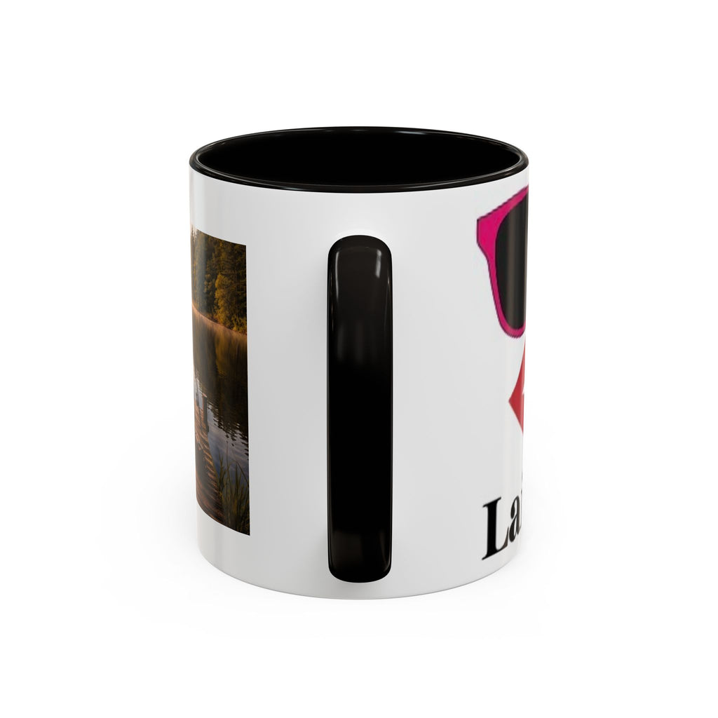 Women's Lake Dock Fishing Scene mug | Photo print mug