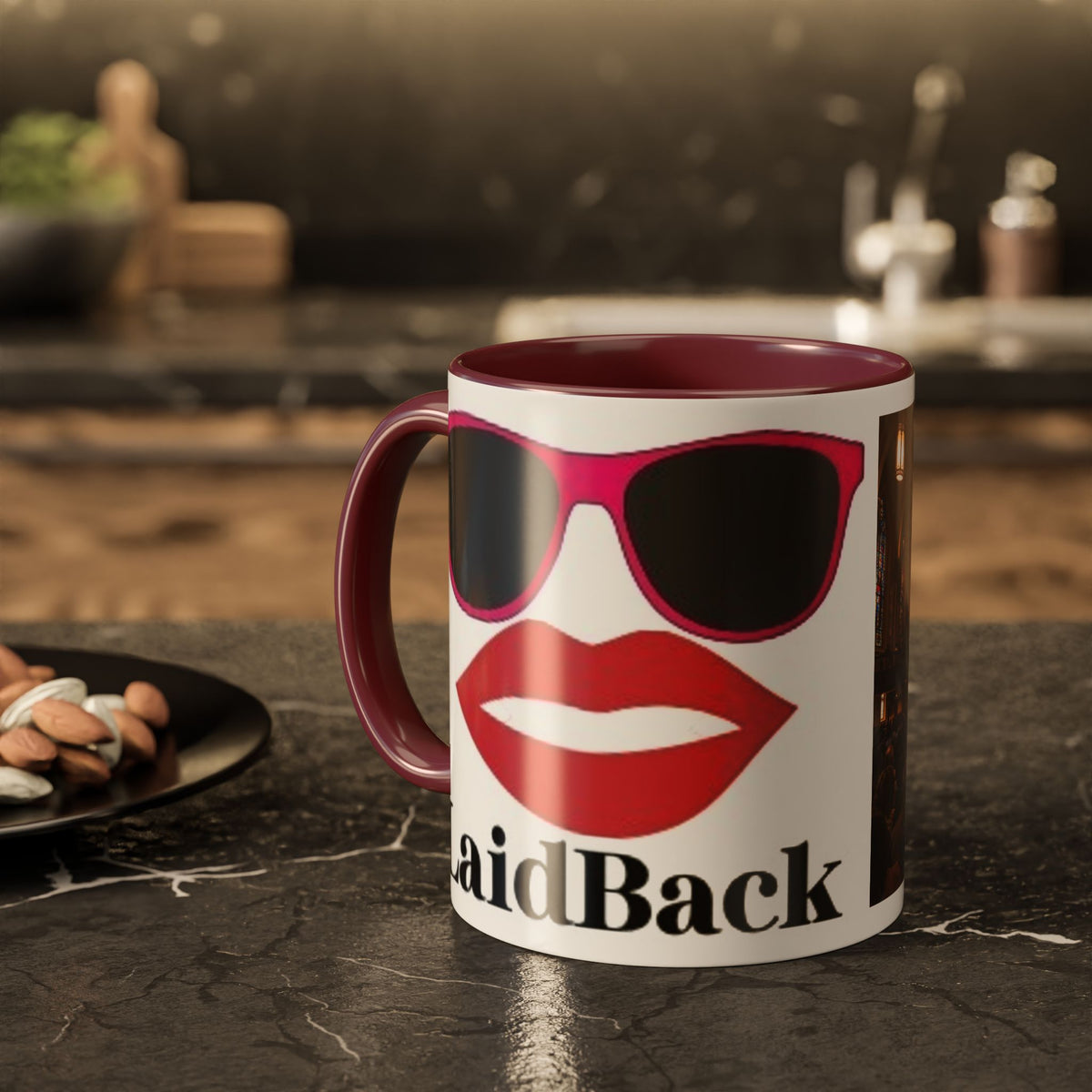 Women's Lip Sunglasses Illustration Mug | Church Interior Photo Mug
