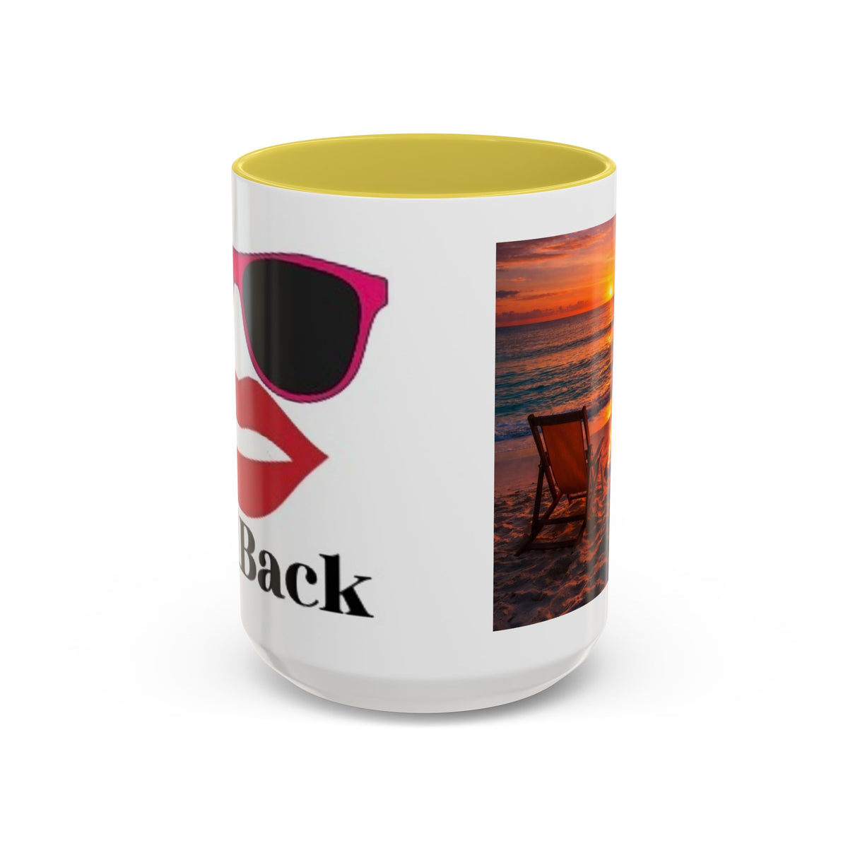 Women's Sunset Beach Bonfire Mug | Sunset Chairs Coffee Mug