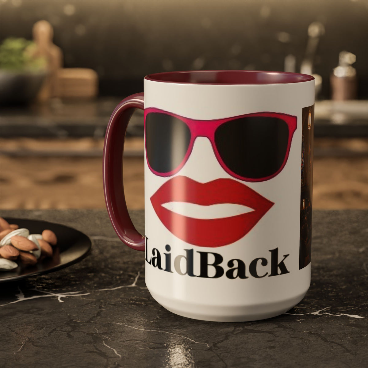 Women's Lip Sunglasses Illustration Mug | Church Interior Photo Mug
