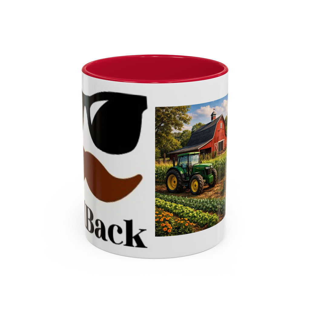Men's Farm Scene Tractor Mug | Rustic Barnyard Countryside Coffee Cup