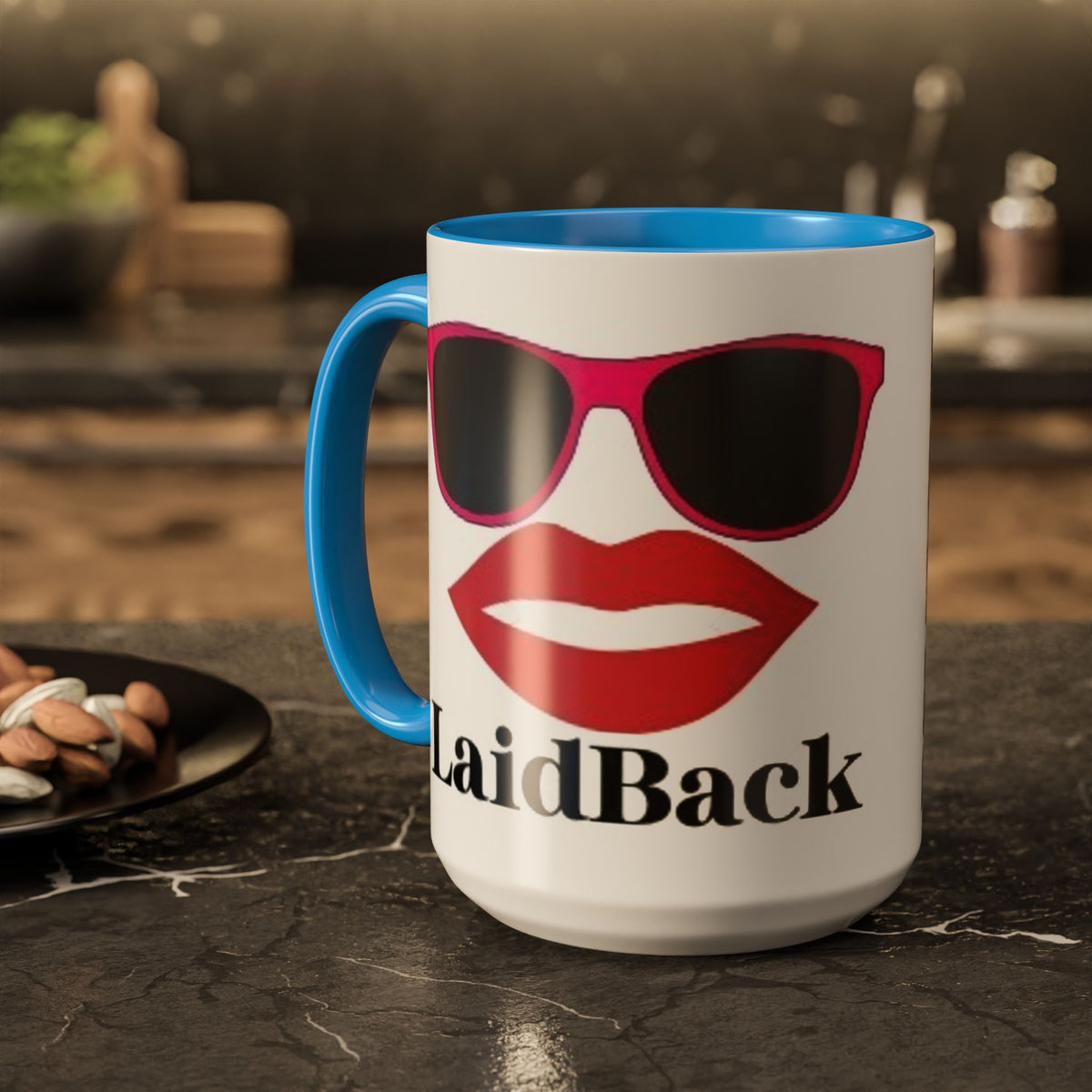 Women's Sunglasses Lips Graphic Mug | Winter Mountain Scene mug