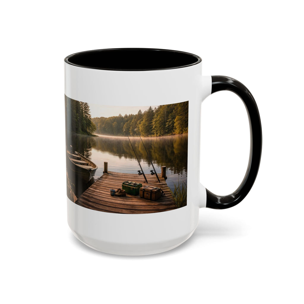 Women's Lake Dock Fishing Scene mug | Photo print mug