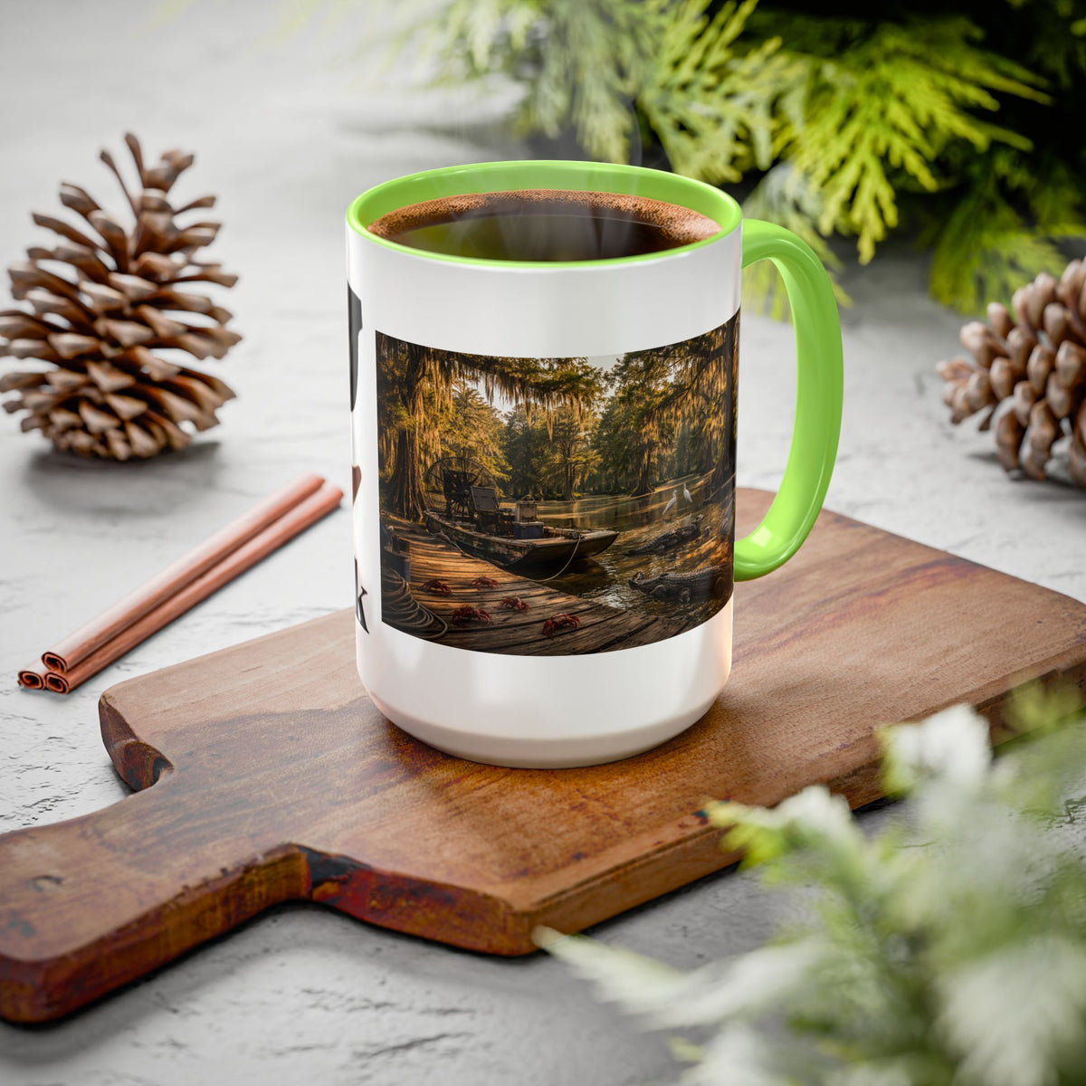 Men's Cypress Moss Swamp Scene Mug | 11oz 15oz Ceramic Coffee Mug