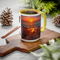 Men's Beach Sunset Bonfire Mugs | 11oz 15oz Colorful Ceramic Mug