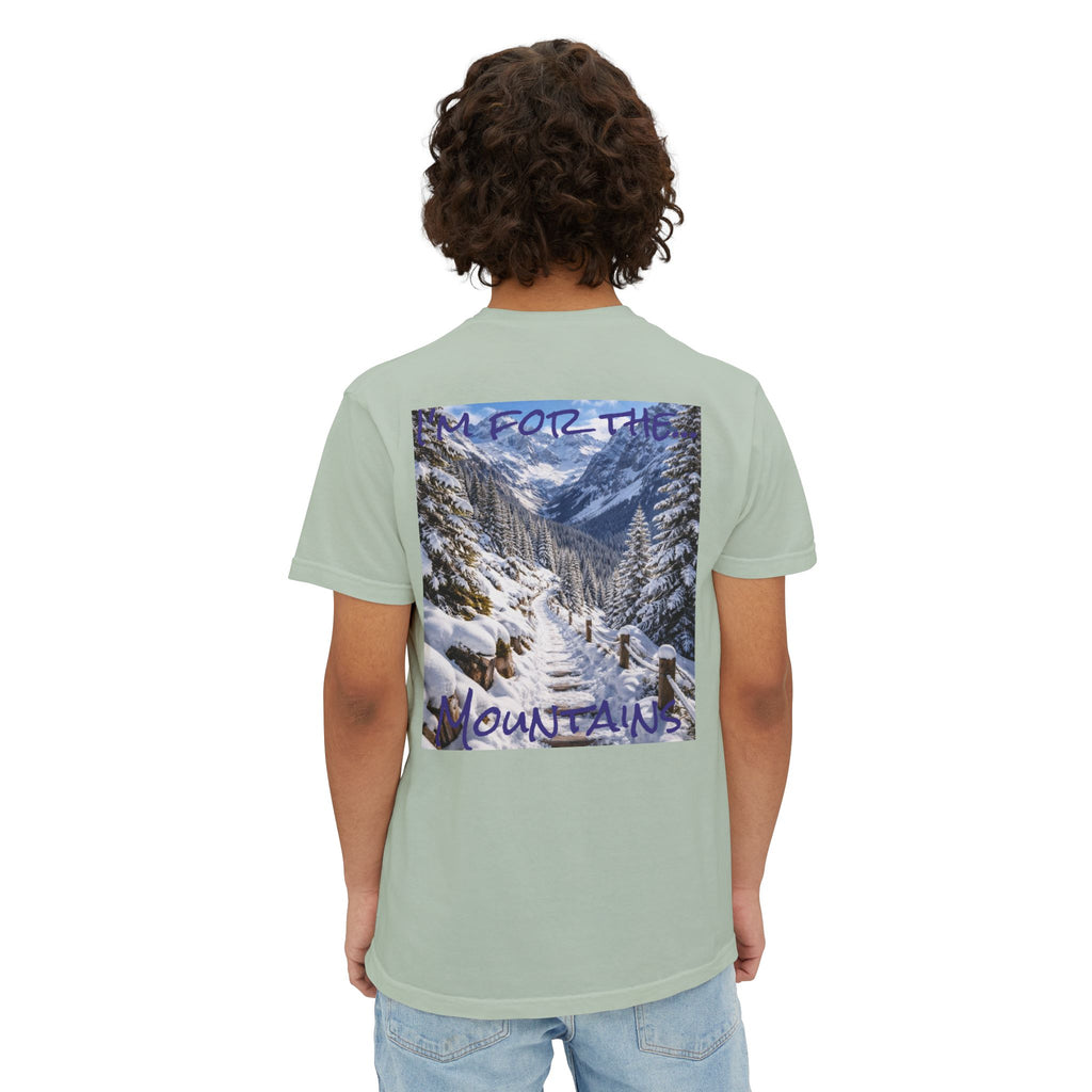 Men's Mountain Snow T-Shirt | Pocket Tee