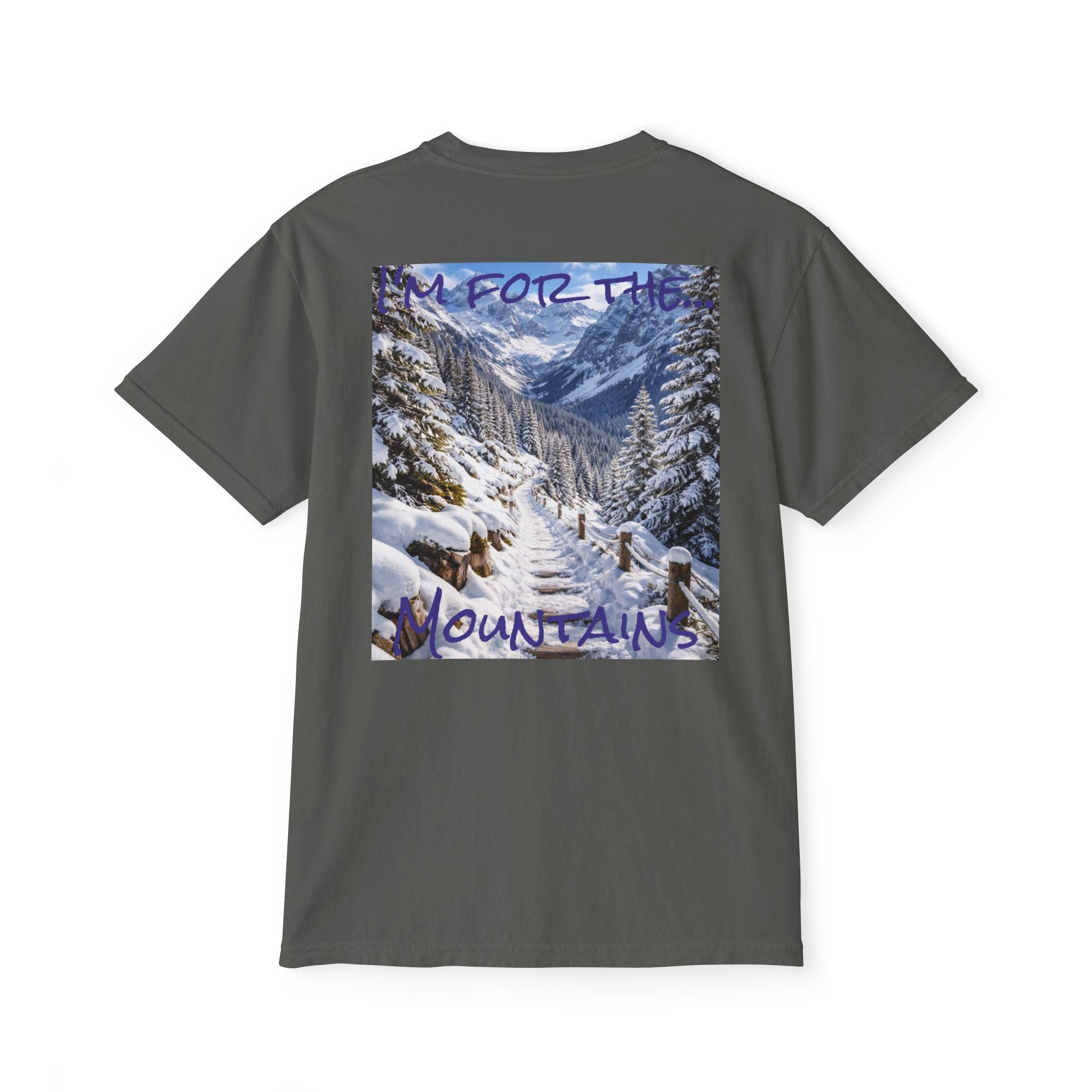 Women's Mountain Snow T-Shirt | Pocket Tee