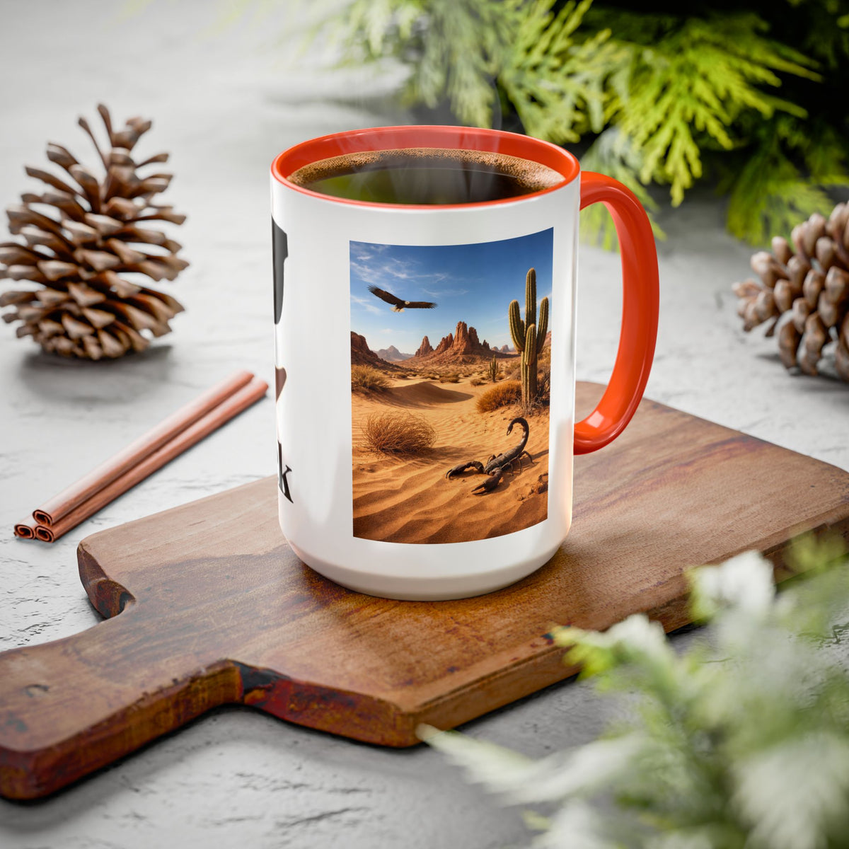Men's Desert Landscape Cactus Mug | Mustache & Sunglasses Graphic Mug