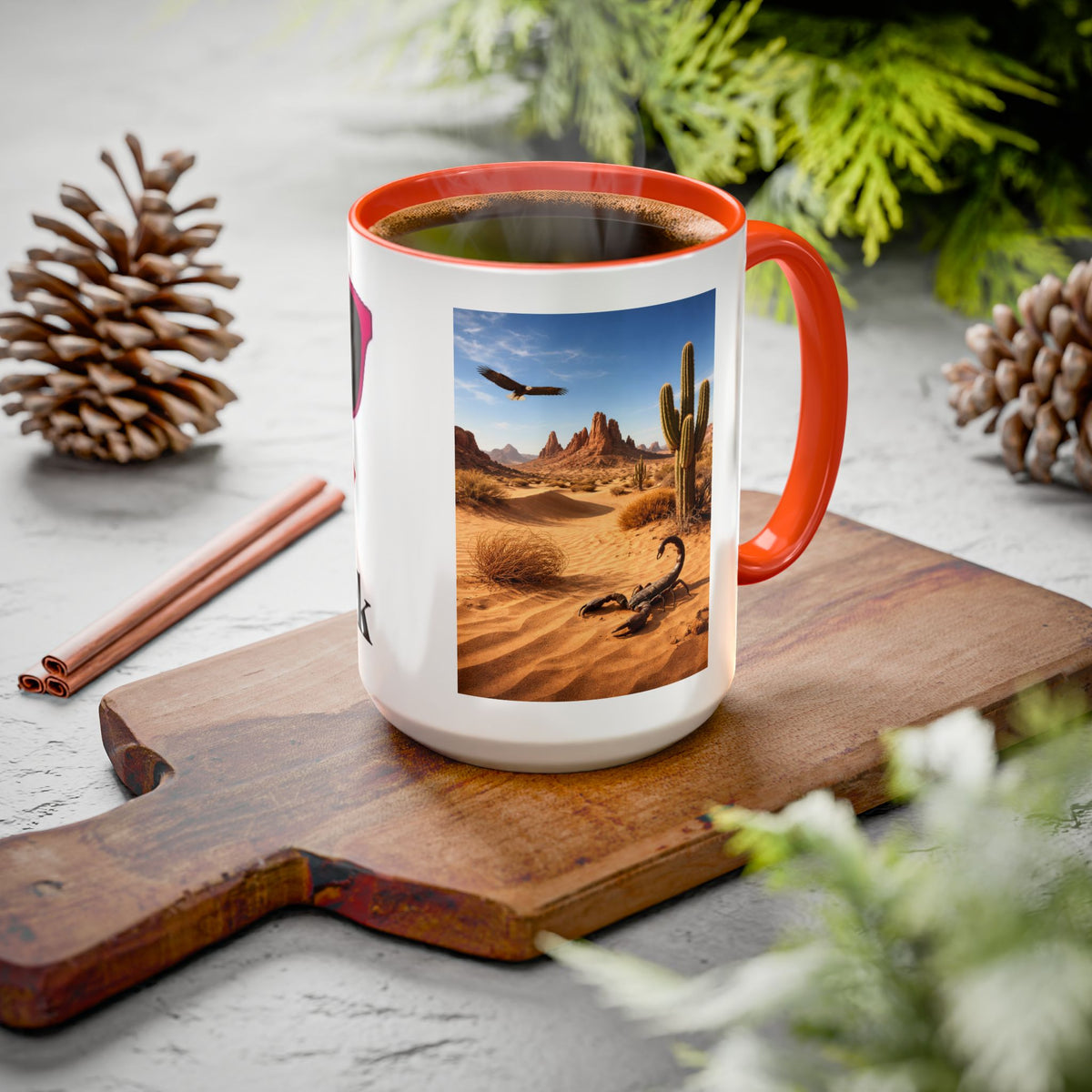 Women's Desert Scene Cactus Mug | Colorful Ceramic Coffee Cup