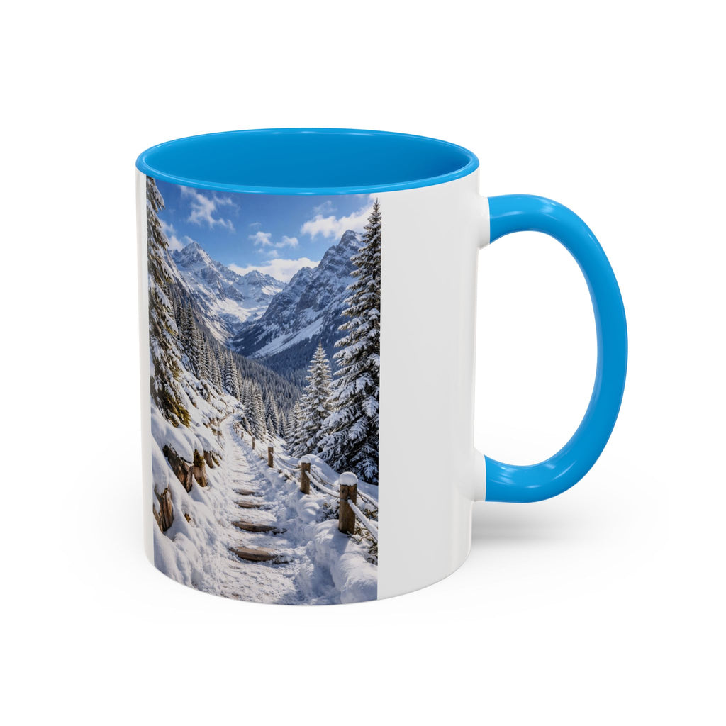 Men's Snowy Mountain Path Mug | Winter Landscape Ceramic Mug