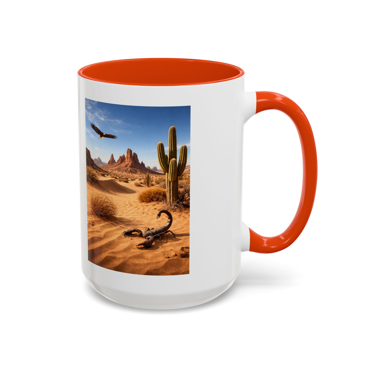 Men's Desert Landscape Cactus Mug | Mustache & Sunglasses Graphic Mug