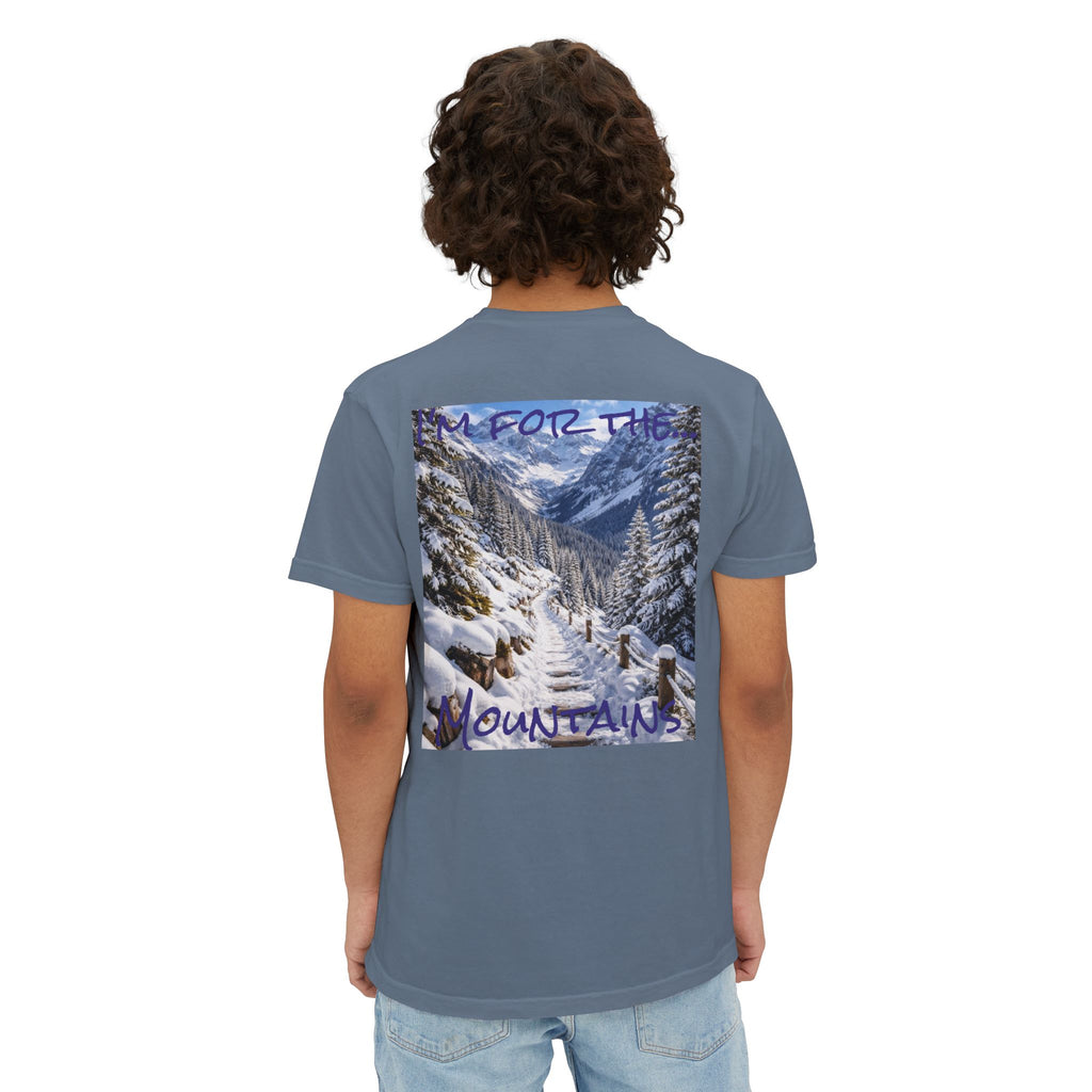 Men's Mountain Snow T-Shirt | Pocket Tee