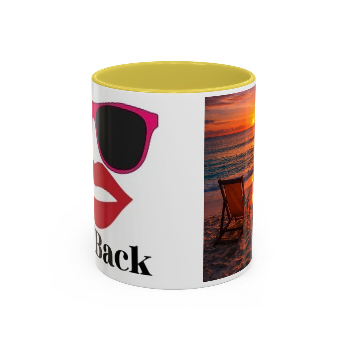 Women's Sunset Beach Bonfire Mug | Sunset Chairs Coffee Mug