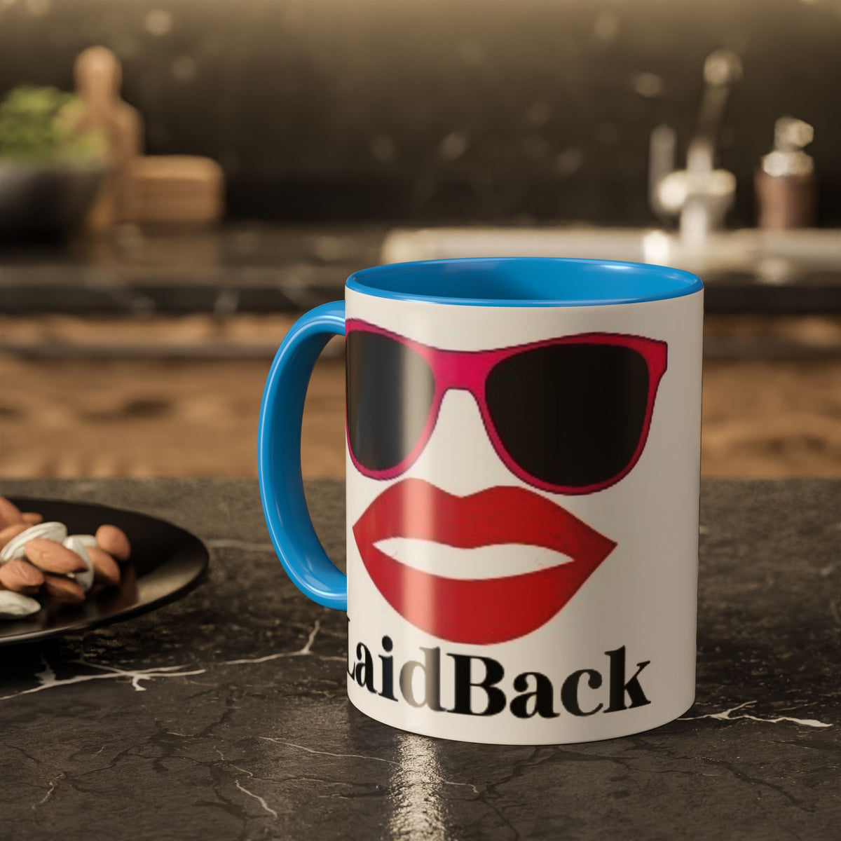 Women's Sunglasses Lips Graphic Mug | Winter Mountain Scene mug