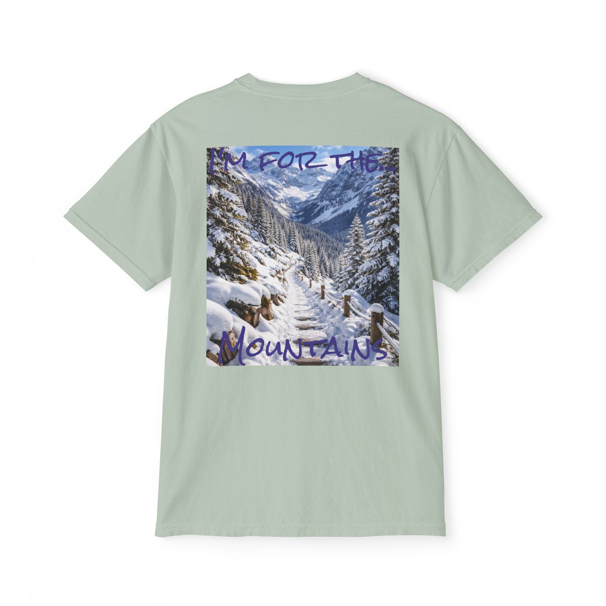 Women's Mountain Snow T-Shirt | Pocket Tee