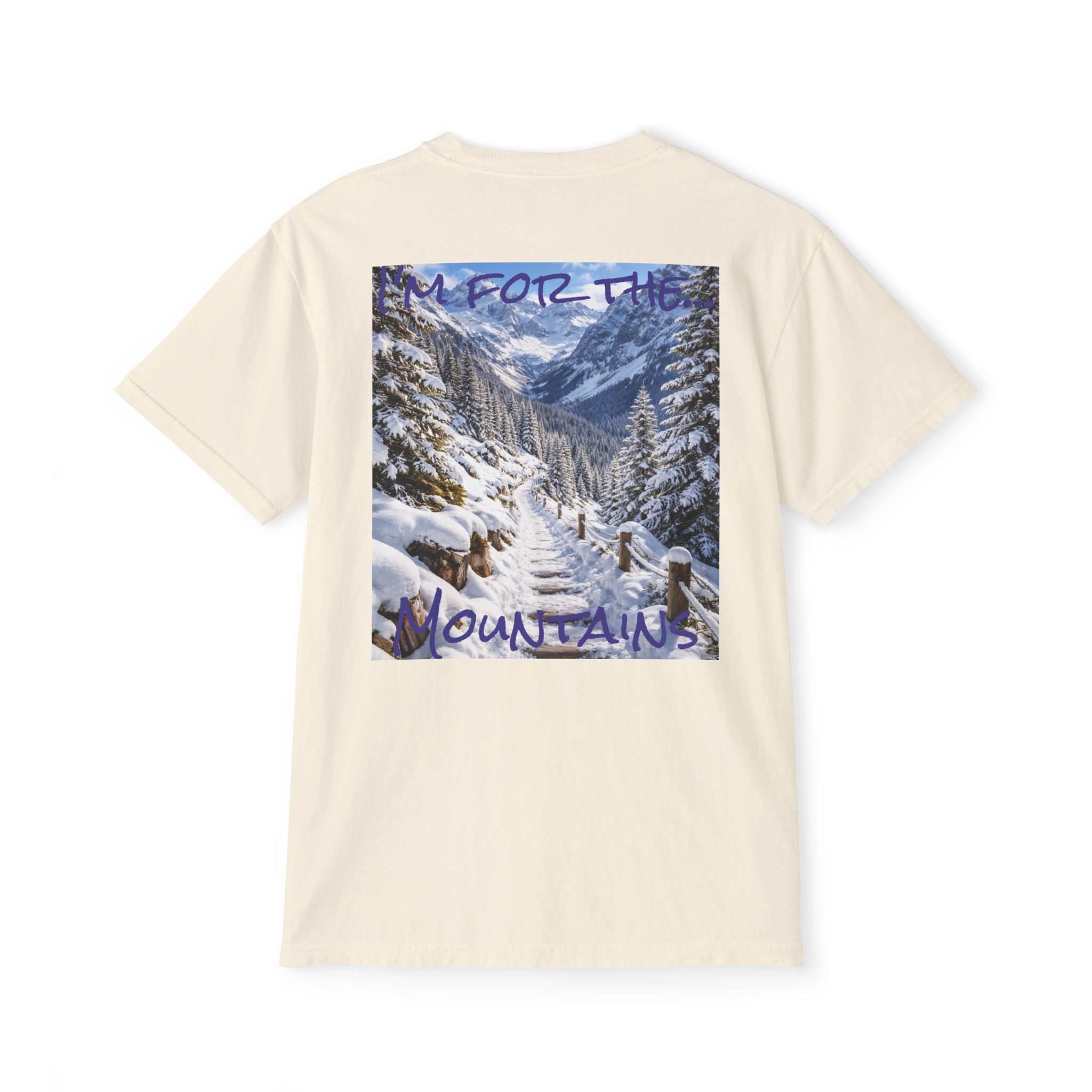 Men's Mountain Snow T-Shirt | Pocket Tee