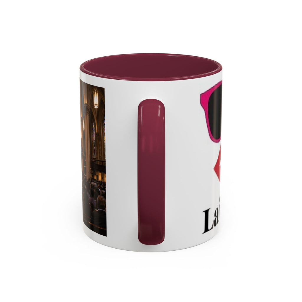 Women's Lip Sunglasses Illustration Mug | Church Interior Photo Mug