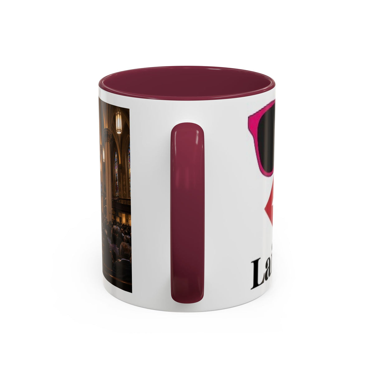 Women's Lip Sunglasses Illustration Mug | Church Interior Photo Mug