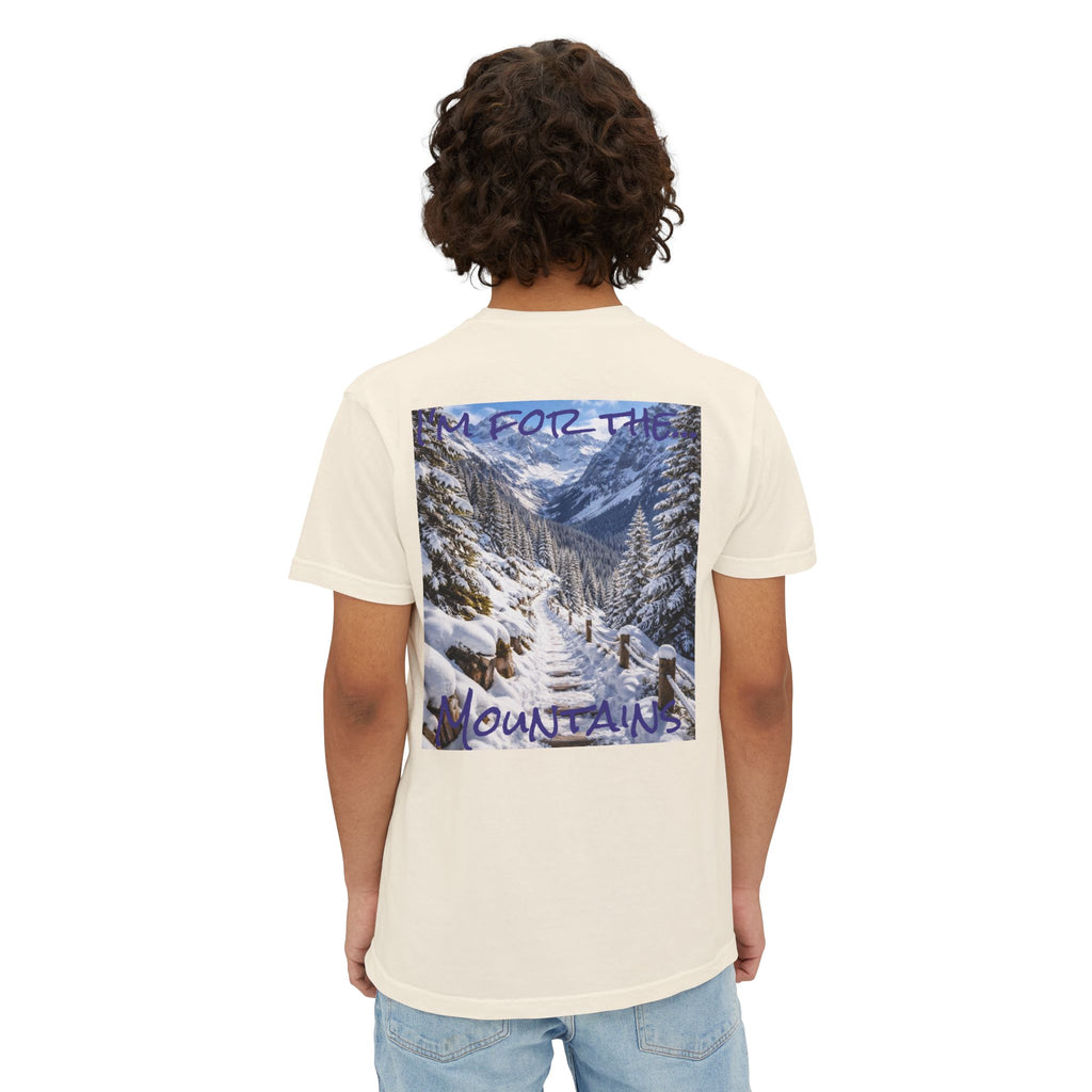 Men's Mountain Snow T-Shirt | Pocket Tee