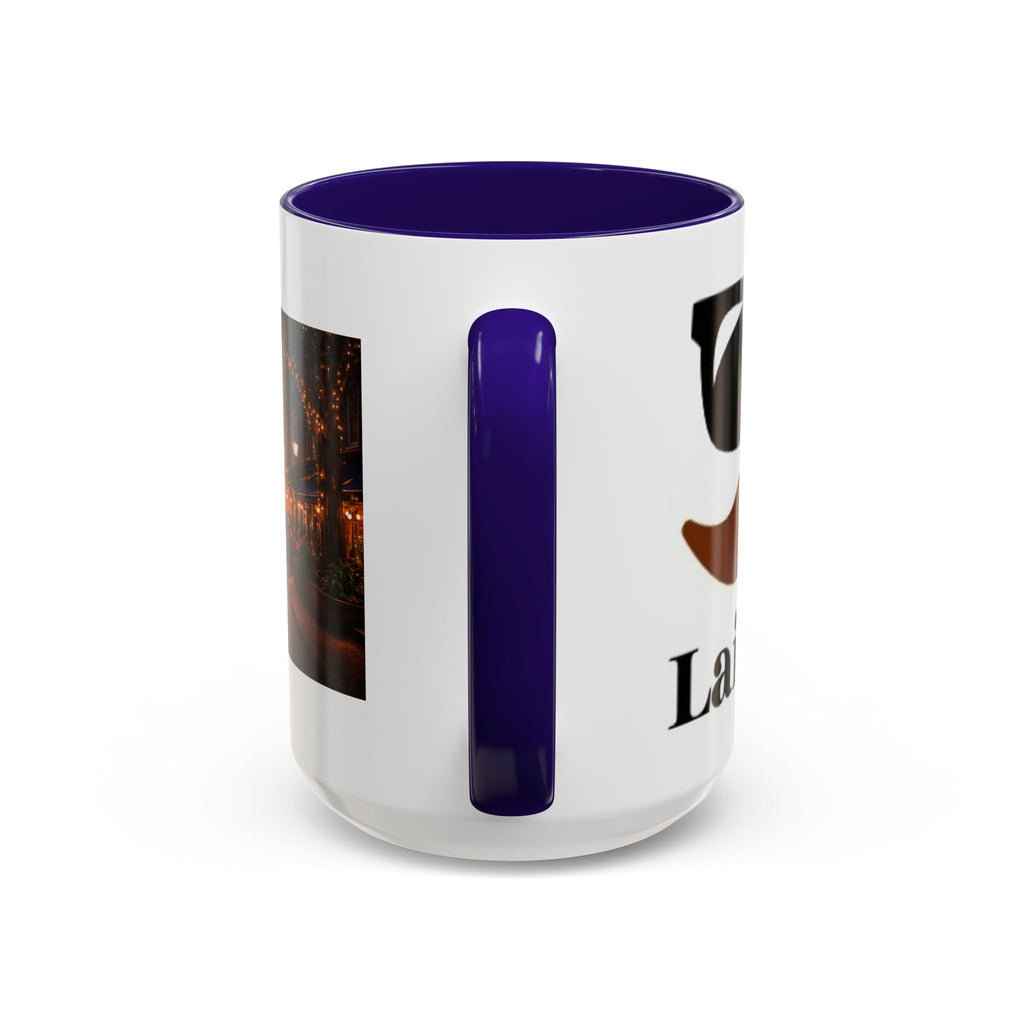 Men's Cozy Street Night Scene Mug | Color Accent Ceramic Coffee Cup