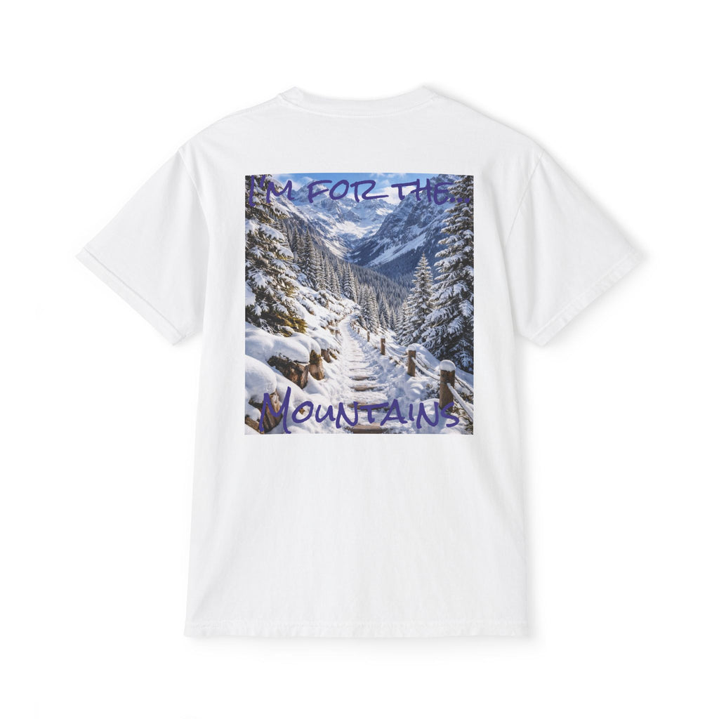 Women's Mountain Snow T-Shirt | Pocket Tee