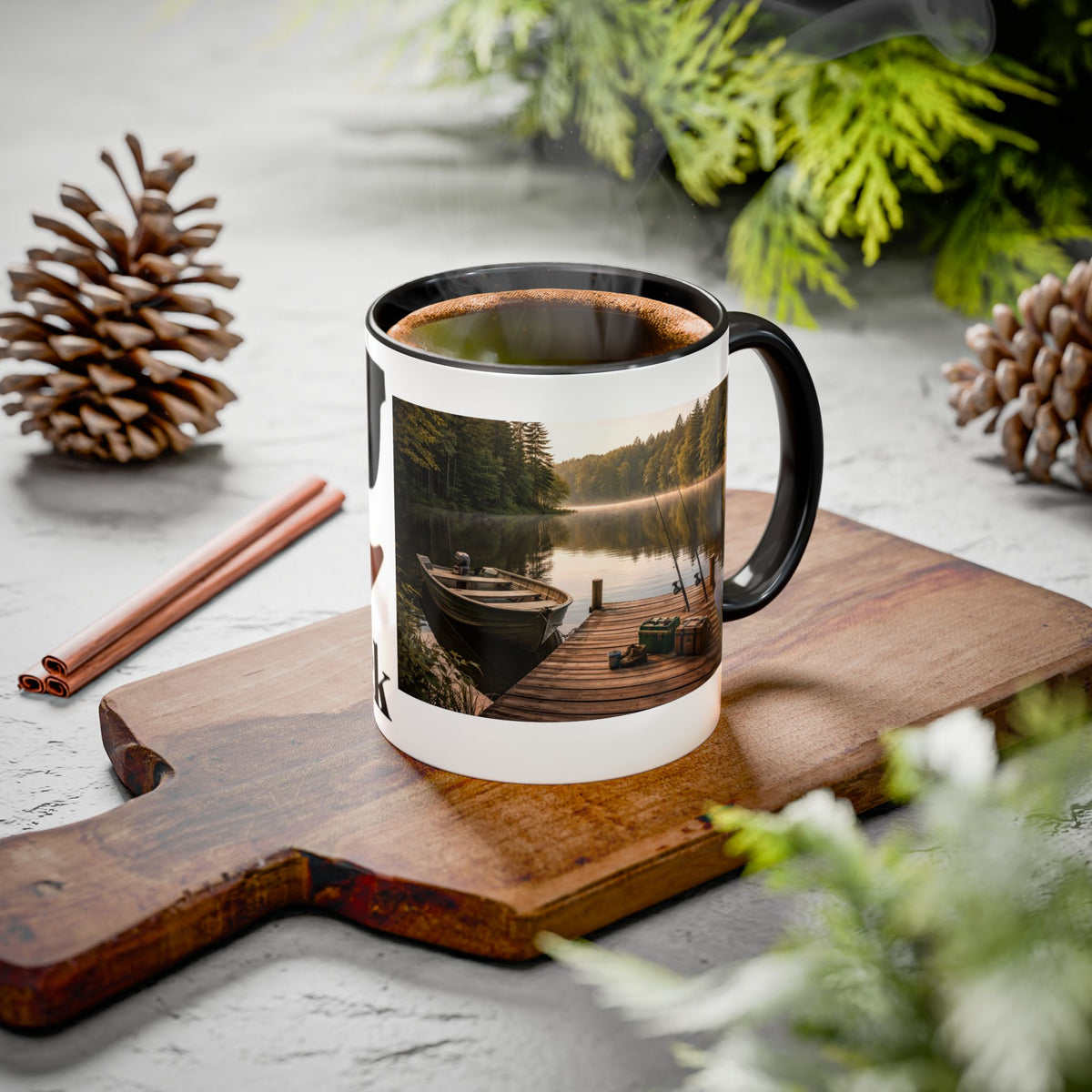Men's Lake Dock Morning mug | 11oz 15oz ceramic photo mug