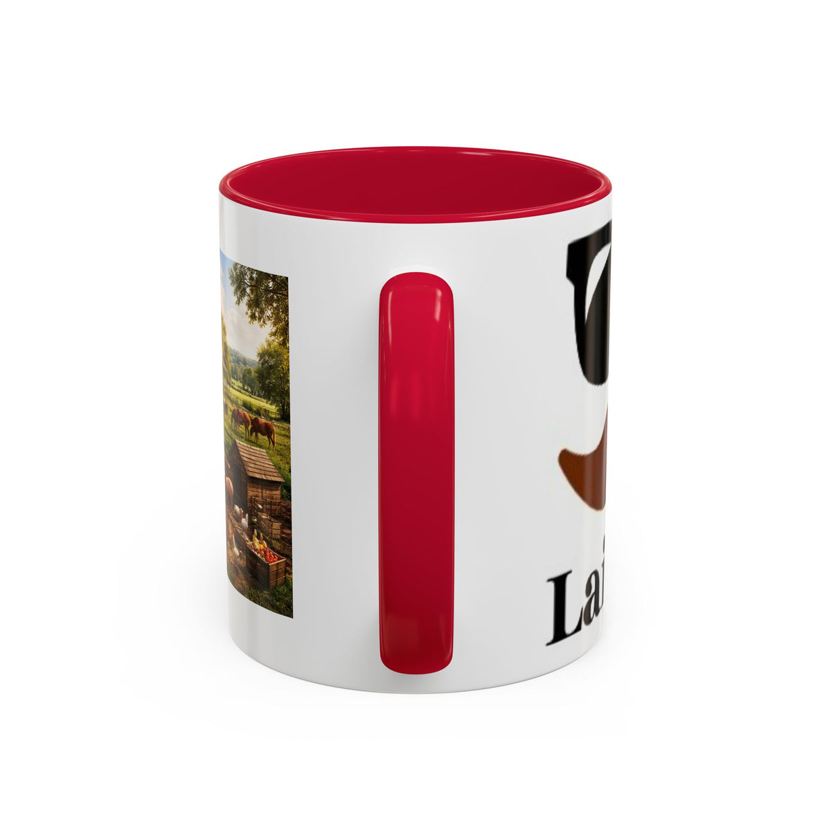 Men's Farm Scene Tractor Mug | Rustic Barnyard Countryside Coffee Cup