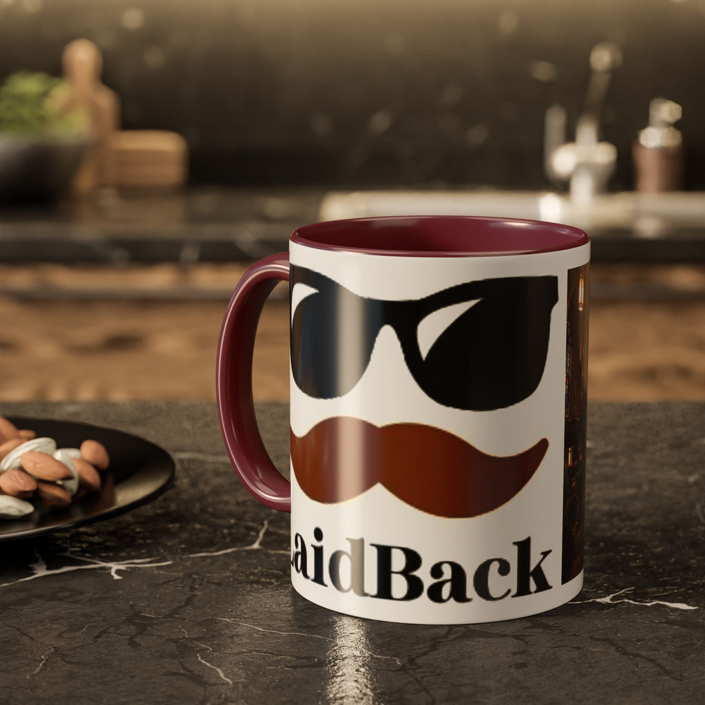 Men's Church Interior Photo Mug | Color Accent Ceramic Coffee Cup