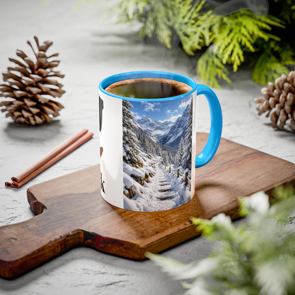Men's Snowy Mountain Path Mug | Winter Landscape Ceramic Mug