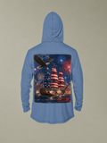 Men's 250 Years of Freedom Sailing Ship Hoodie | American Flag Patriotic Fireworks