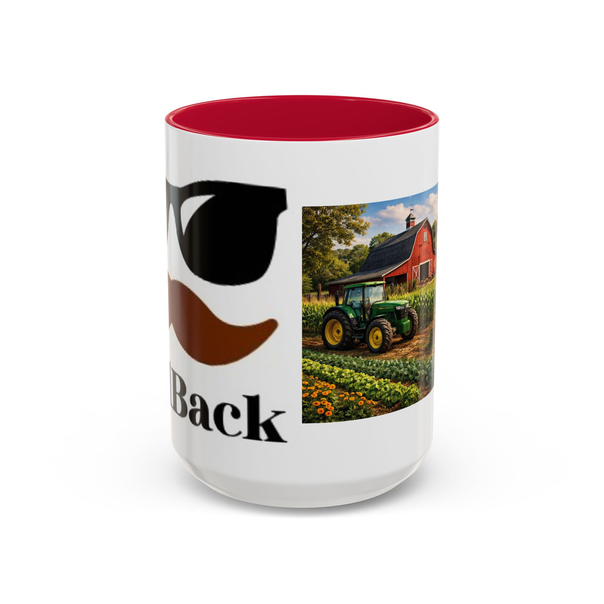 Men's Farm Scene Tractor Mug | Rustic Barnyard Countryside Coffee Cup