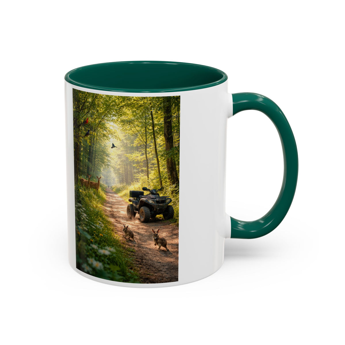 Men's Woods Trail Mug | Forest Path with Deer and Birds