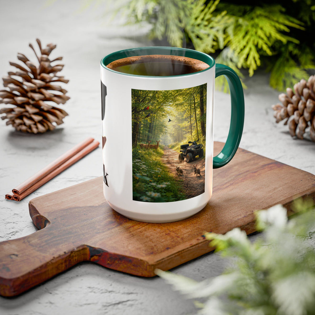 Men's Woods Trail Mug | Forest Path with Deer and Birds