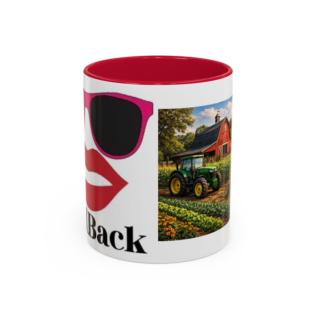 Women's Country Farm Scene Mug | Rustic Barn Tractor Countryside Coffee Cup