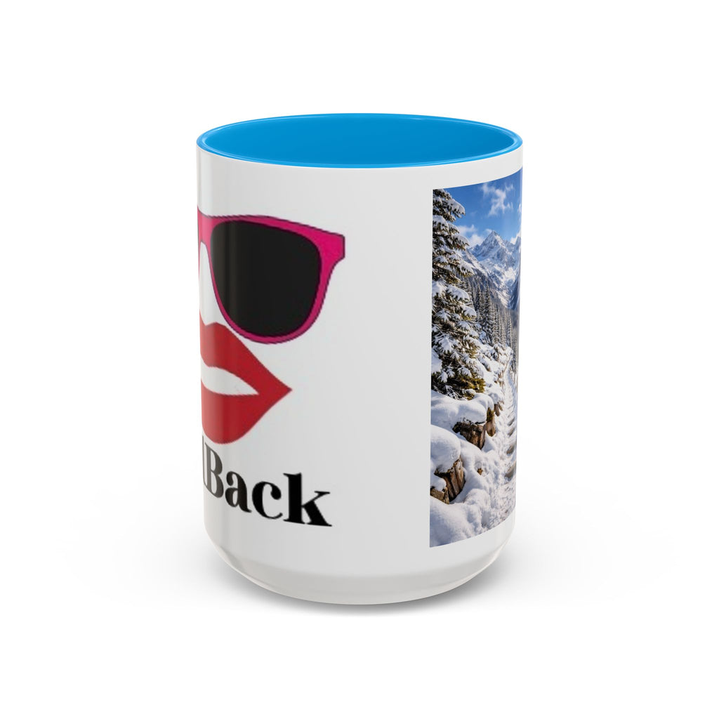 Women's Sunglasses Lips Graphic Mug | Winter Mountain Scene mug