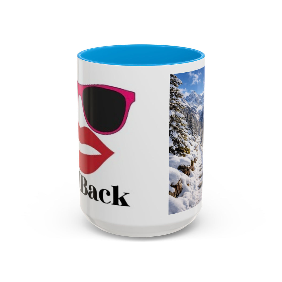 Women's Sunglasses Lips Graphic Mug | Winter Mountain Scene mug