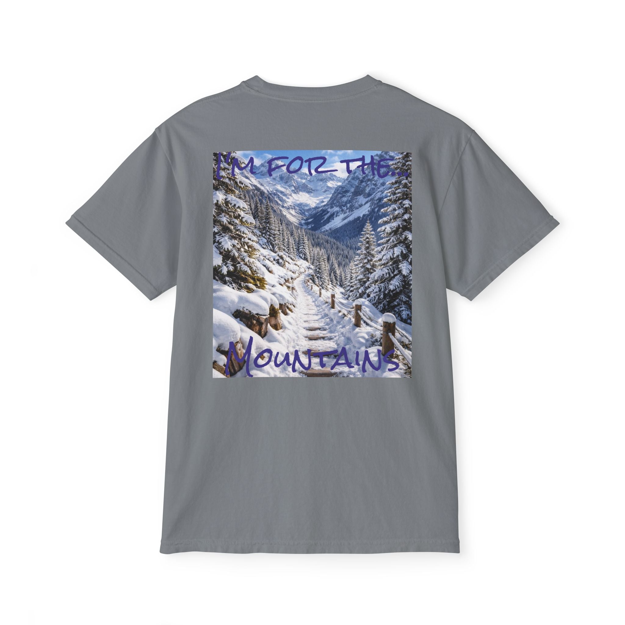 Women's Mountain Snow T-Shirt | Pocket Tee