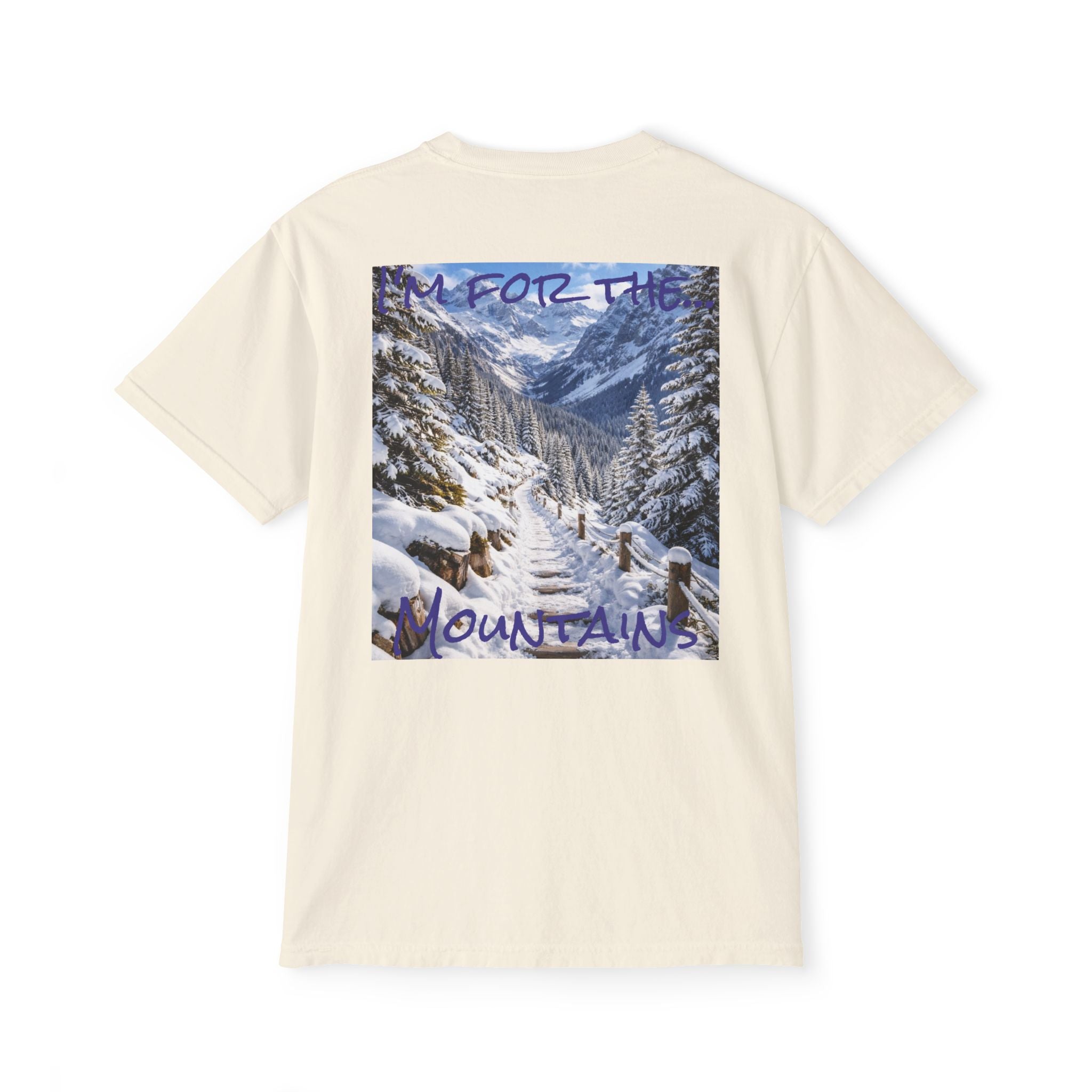 Women's Mountain Snow T-Shirt | Pocket Tee