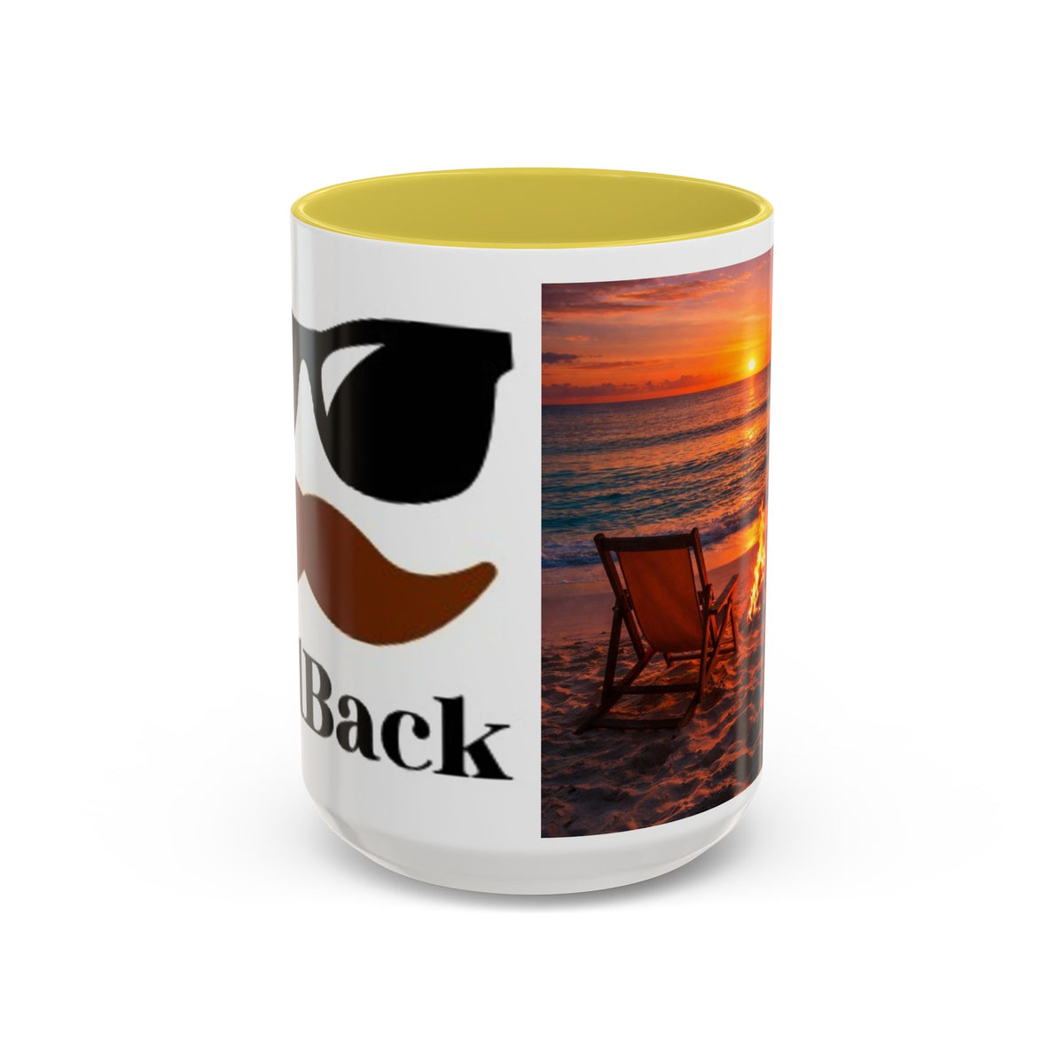 Men's Beach Sunset Bonfire Mugs | 11oz 15oz Colorful Ceramic Mug