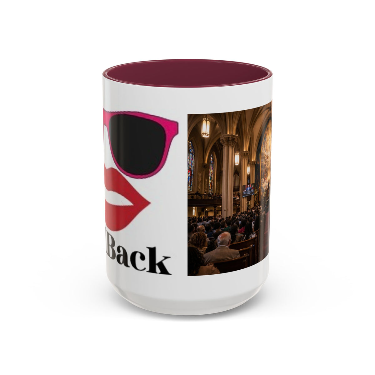 Women's Lip Sunglasses Illustration Mug | Church Interior Photo Mug