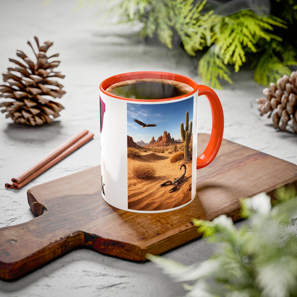 Women's Desert Scene Cactus Mug | Colorful Ceramic Coffee Cup