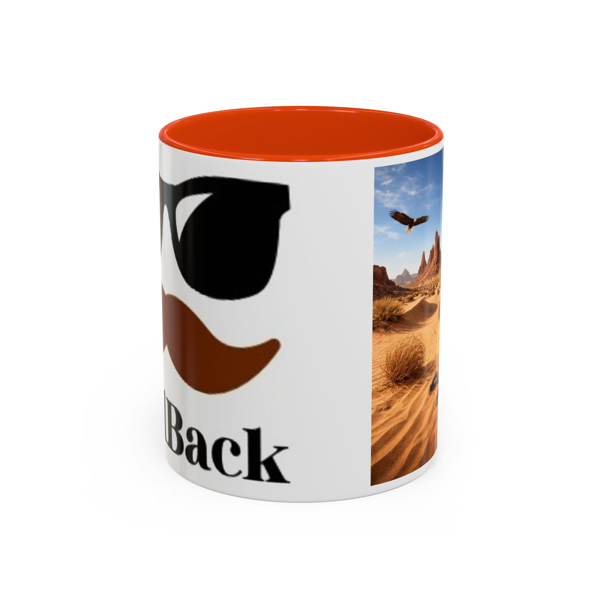 Men's Desert Landscape Cactus Mug | Mustache & Sunglasses Graphic Mug