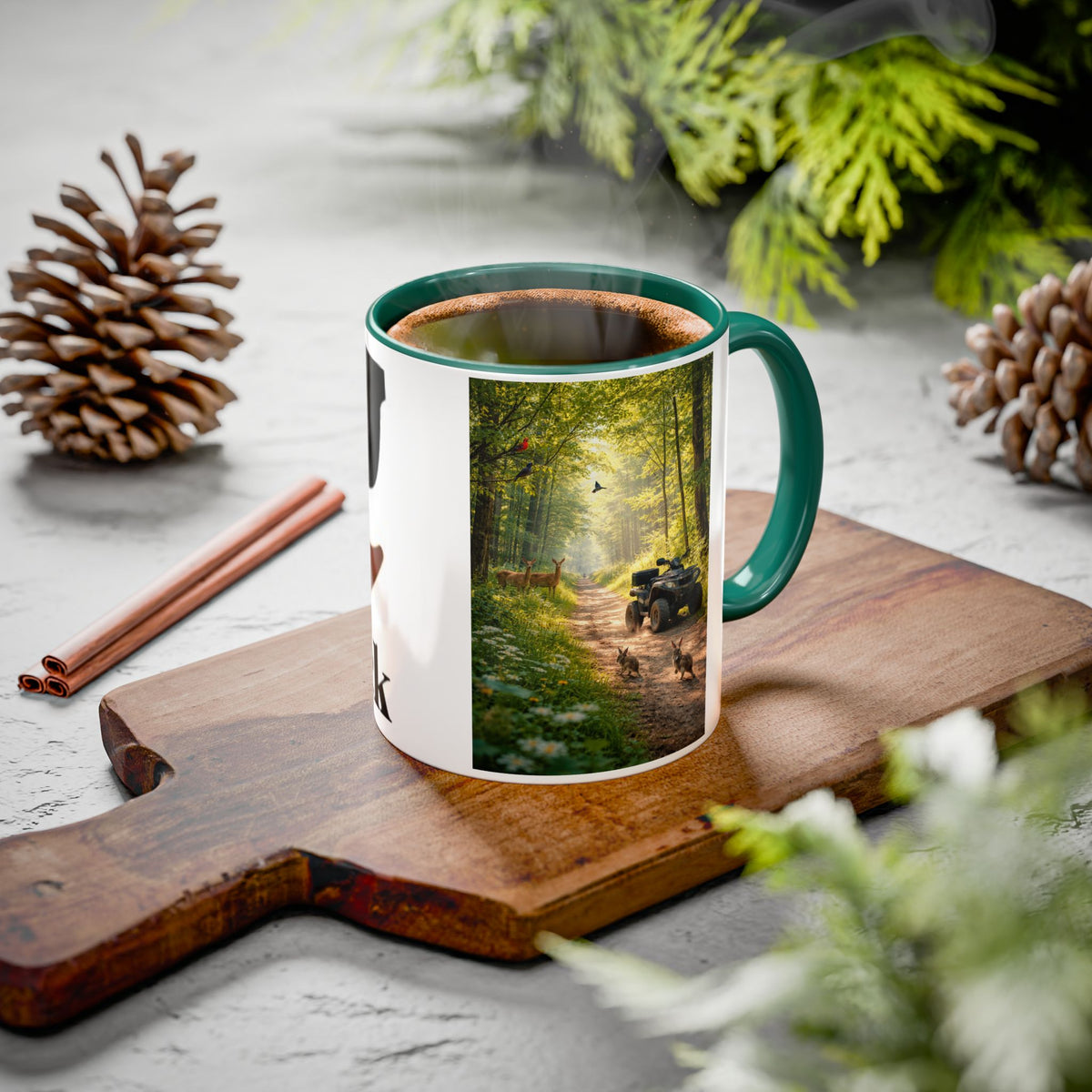 Men's Woods Trail Mug | Forest Path with Deer and Birds