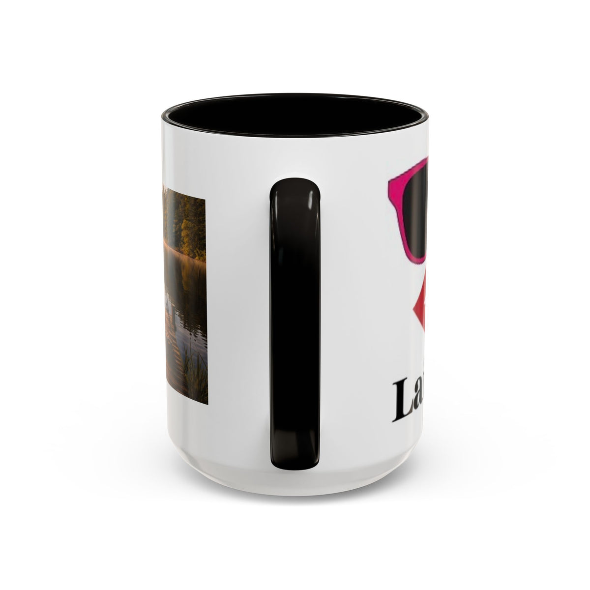 Women's Lake Dock Fishing Scene mug | Photo print mug